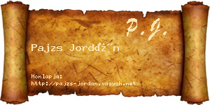 Pajzs Jordán névjegykártya